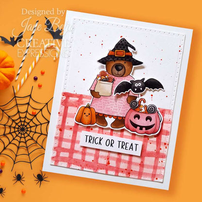 Creative Expressions Jane's Doodles Halloween Trick Or Treat - Lot de tampons transparents 10,16 x 15,24 cm