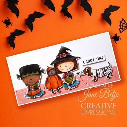 Creative Expressions Jane's Doodles Happy Halloween 4 in x 6 in  Clear Stamp Set