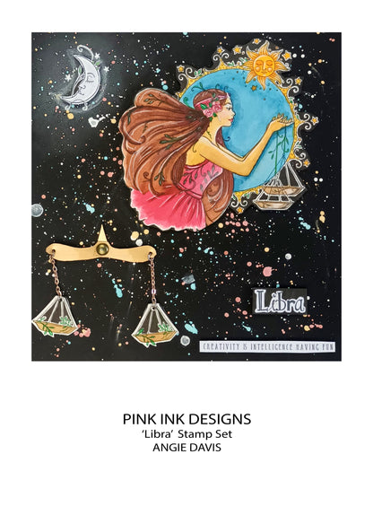 Pink Ink Designs Libra, lot de tampons transparents, 15,24 cm x 20,32 cm