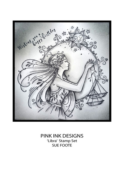 Pink Ink Designs Libra, lot de tampons transparents, 15,24 cm x 20,32 cm