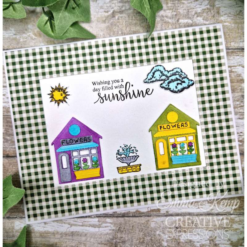 Creative Expressions Sue Wilson Village Scenes Ensemble de tampons 4 po x 6 po