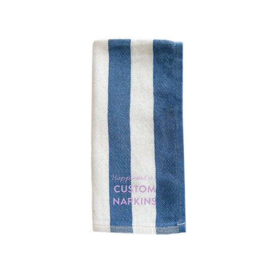 Custom Napkin, Striped Blue