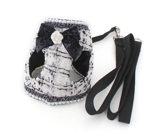 Aman Tweed Dog Harness and Leash Set | Dog Walking Outfit