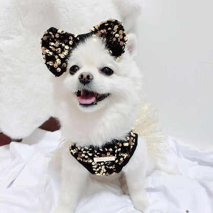 Ensemble robe pour chien Twinkle Star | Robe de fête avec nœud assorti