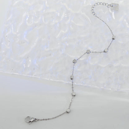 DARBY: Square Bead Silver Bracelet