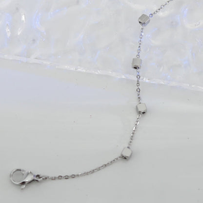 DARBY: Square Bead Silver Bracelet