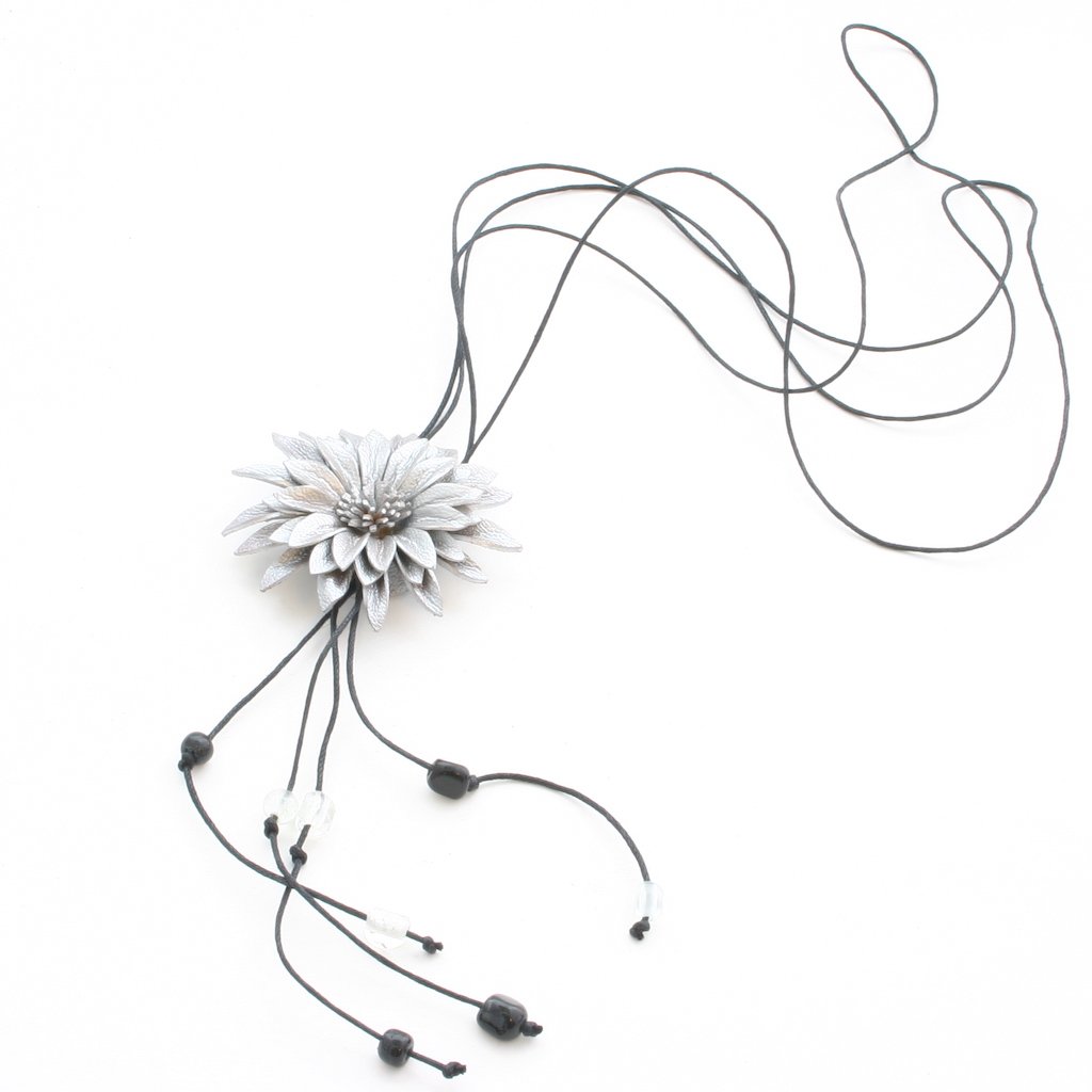 Leather Flower Necklace