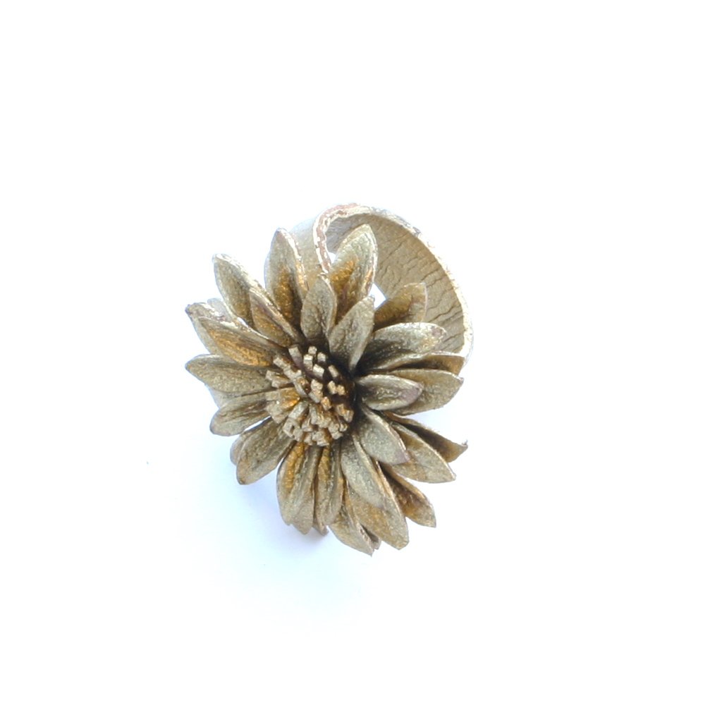 Bague Fleur en Cuir