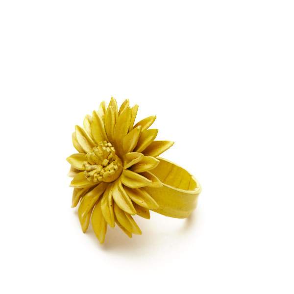Bague Fleur en Cuir