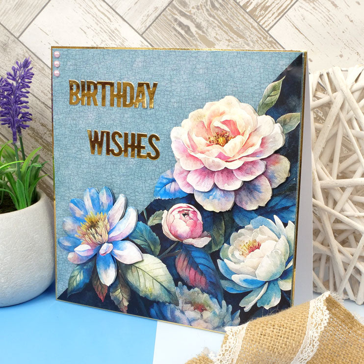 Blocs de papier Duo Design – Motifs floraux de minuit et Craquelures vintage
