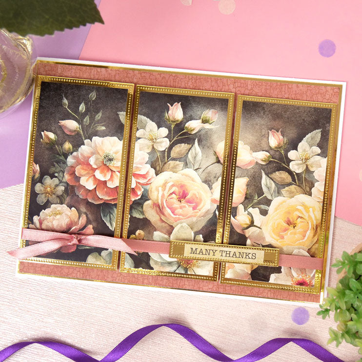 Blocs de papier Duo Design – Motifs floraux de minuit et Craquelures vintage