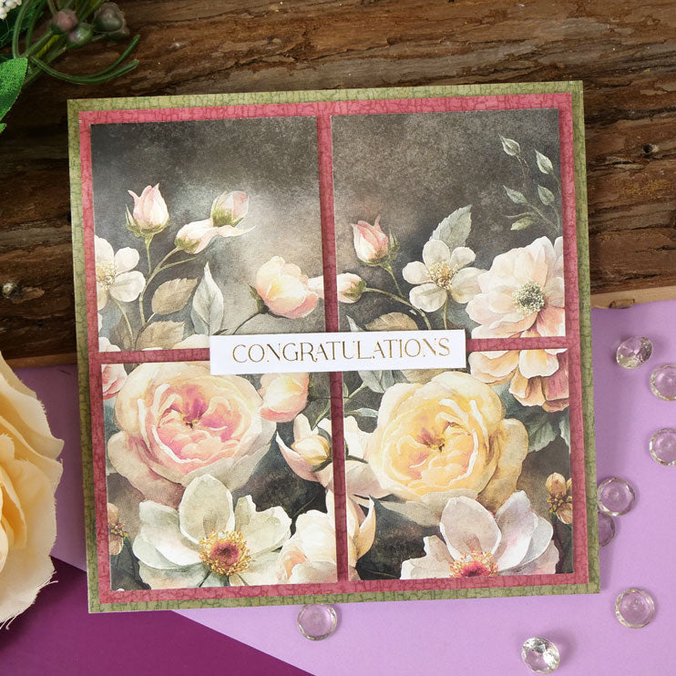 Blocs de papier Duo Design – Motifs floraux de minuit et Craquelures vintage