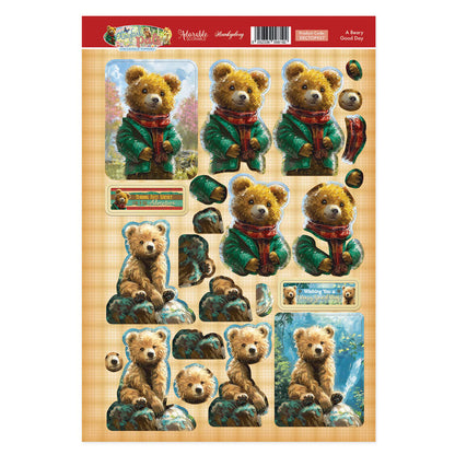 Une feuille d'embellissements à découper "Une journée d'ours"
