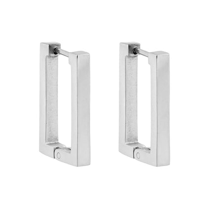 Style DELILAH: Rectangular Mini Hoop Earrings in Silver