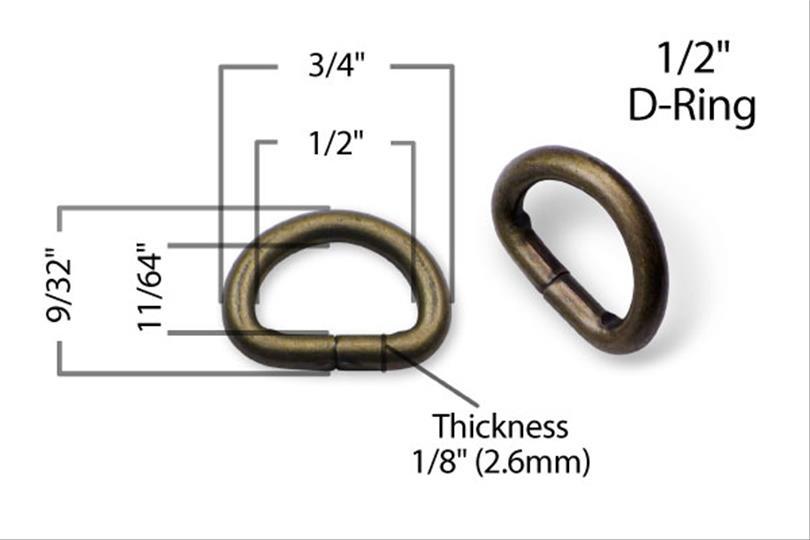 Metal D-Ring - 1/2"