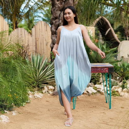 Ombre Three Colour Romper - Grey Blue Shades