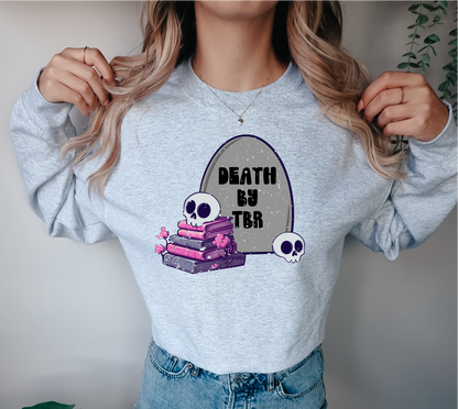 Sweat-shirt unisexe à col rond Death By TBR | Vêtements littéraires