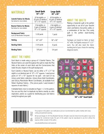 Patron de courtepointe Casserole par Elizabeth Hartman