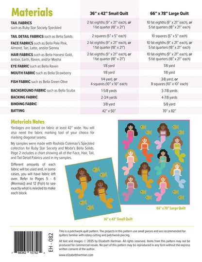 Mermaids Quilt Pattern - Elizabeth Hartman - EH082