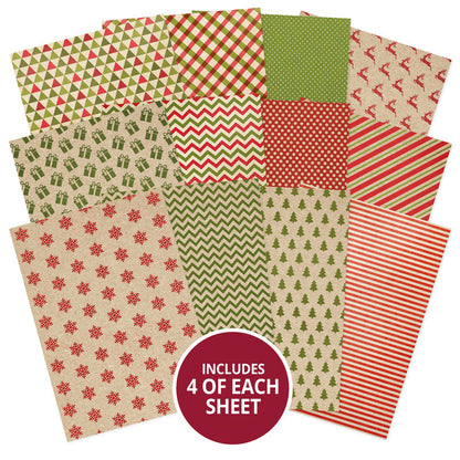 Hunkydory Essential Selection Paper Pad - Christmas Kraft