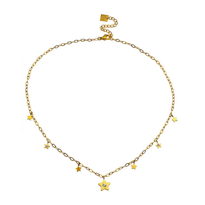 EVELYN Mini Stars & Zirconia Embeded Pendant Necklace