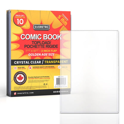 Golden Age Magazine Toploader - PVC Top Loader 7 7/8" x 10 1/2" - 10 Pack