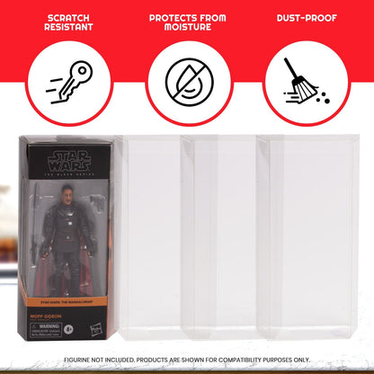 EVORETRO Étui de protection pour figurines articulées Star Wars Black Series standards avec coins inclinés - PET 0,35 MM - Paquet de 10