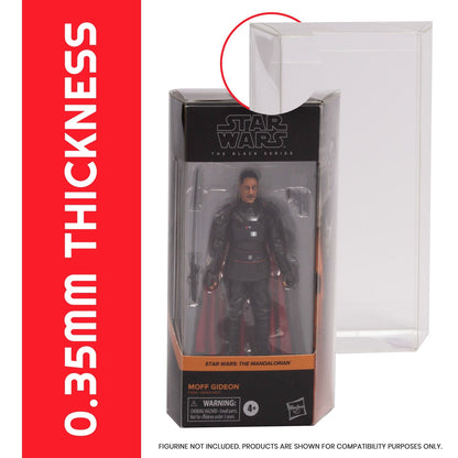 EVORETRO Étui de protection pour figurines articulées Star Wars Black Series standards avec coins inclinés - PET 0,35 MM - Paquet de 10