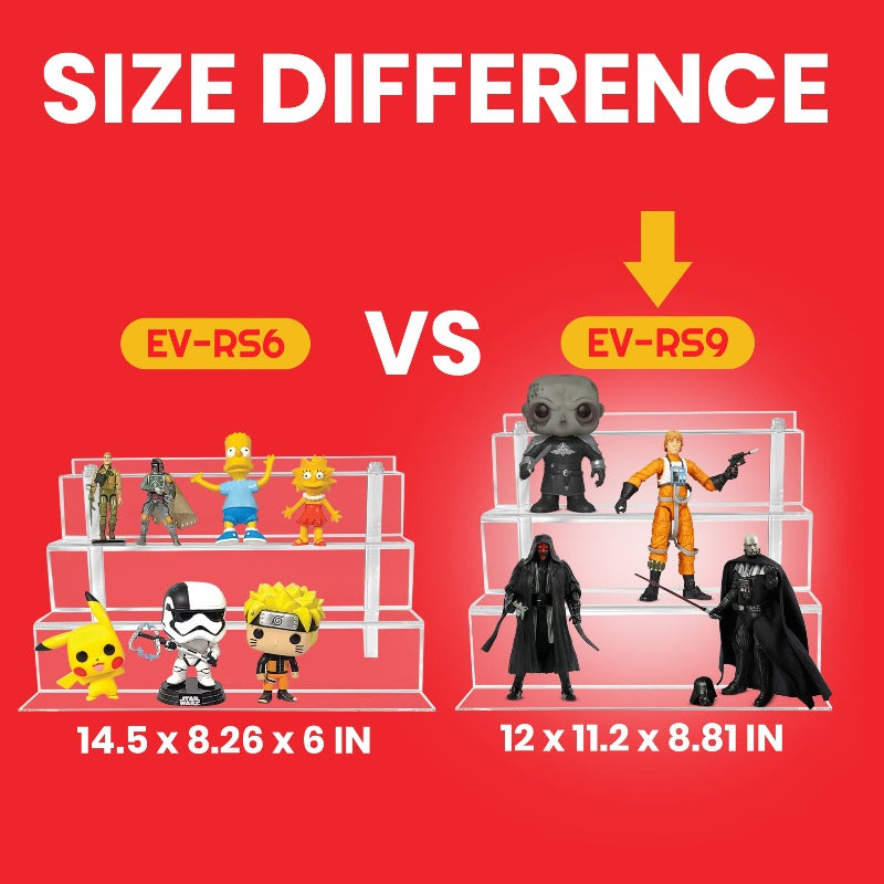 Présentoirs en Acrylique EVORETRO pour Funko Pops et Figurines d'Action de 6 Pouces - RS9 Étagère de Pouces