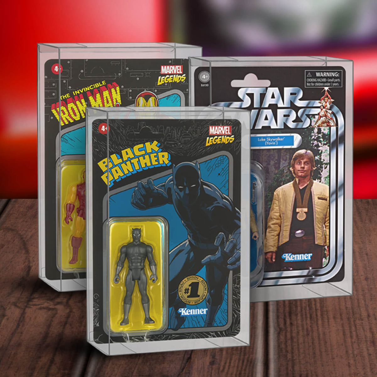 Action Figure Protective Case for Carded Star Wars and GI Joe  3.75'' (Shallow, 30MM) - 10 Pack