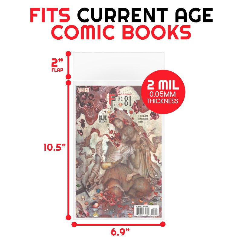 EVORETRO Comic Bags for Current Age Comic Bags Protector - 2MIL