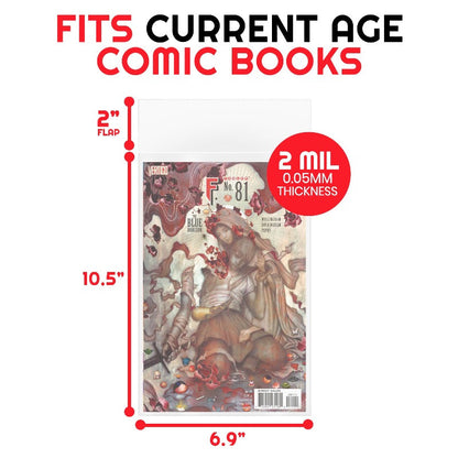 EVORETRO Comic Bags for Current Age Comic Bags Protector - 2MIL