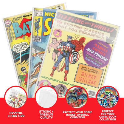 EVORETRO Resealable Comic Bags Fits With Silver Age Comics -2MIL