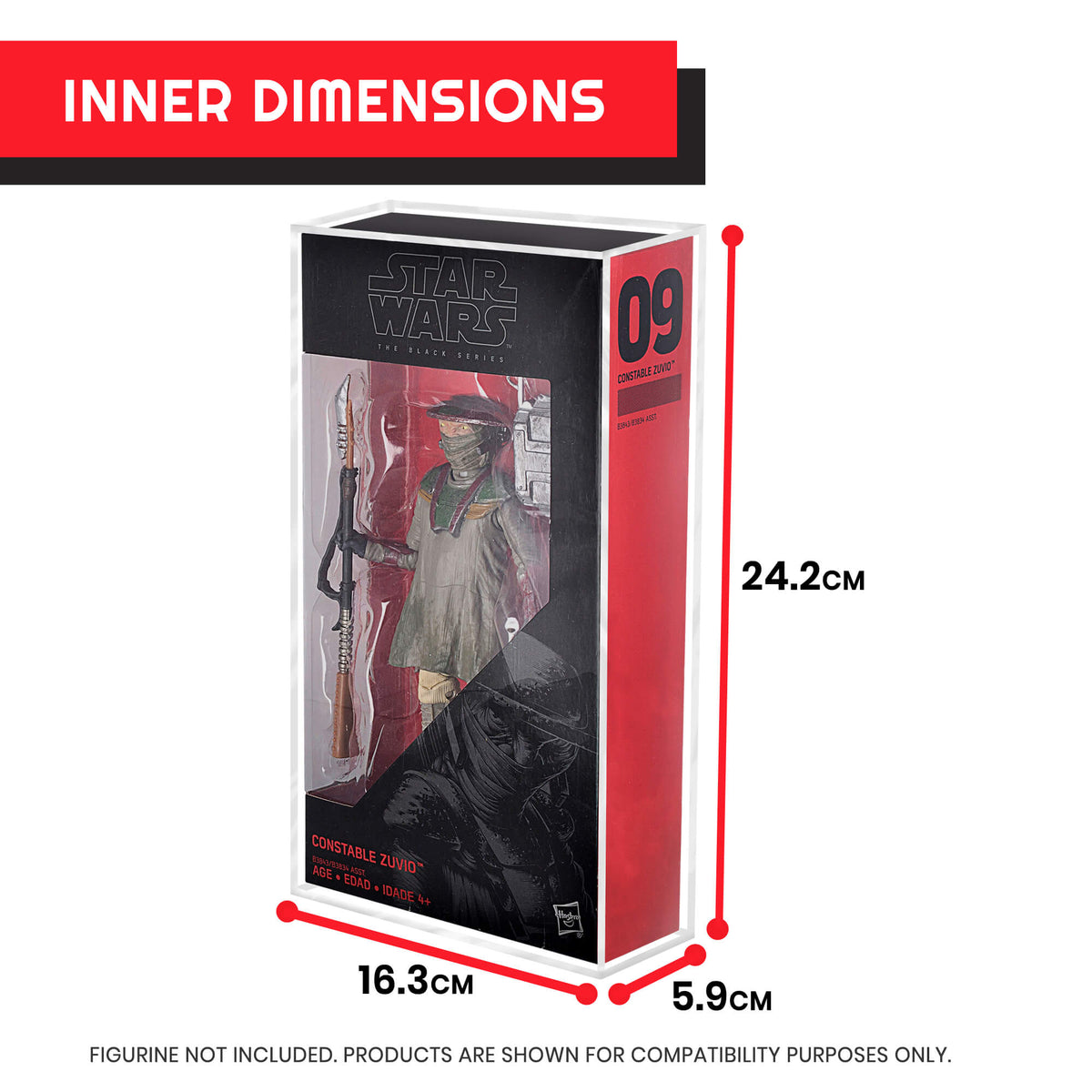 Acrylic Case for 6" Hasbro Star Wars Black Series - Pack of 2