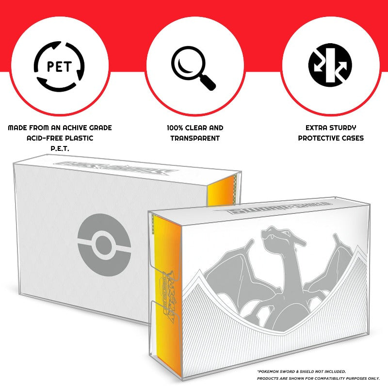 Pokémon TCG Épée et Bouclier Charizard Collection Ultra Premium EVORETRO PET Étui Présentoir