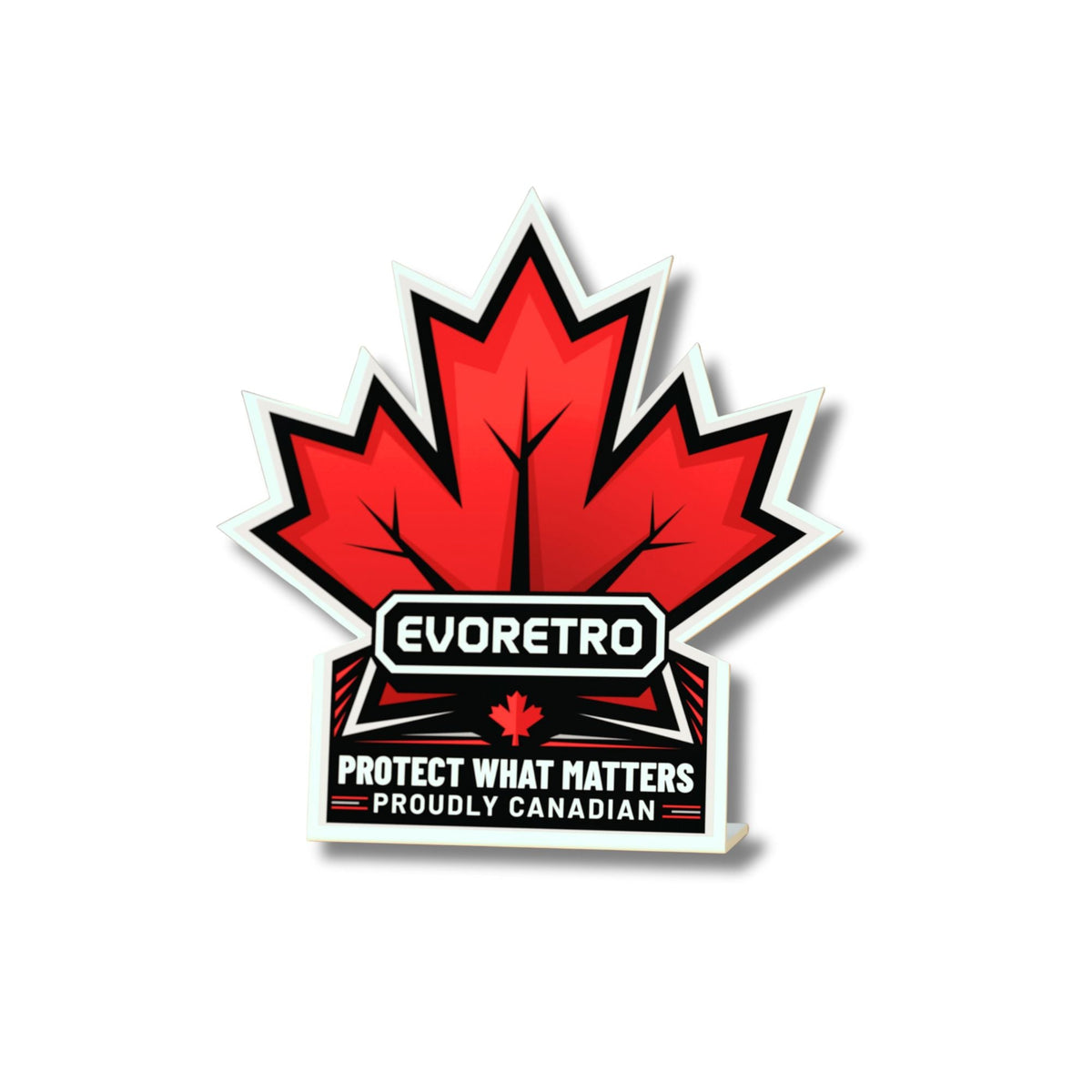 Affiche EVORETRO – Feuille d'érable fièrement canadienne 23 cm x 22 cm