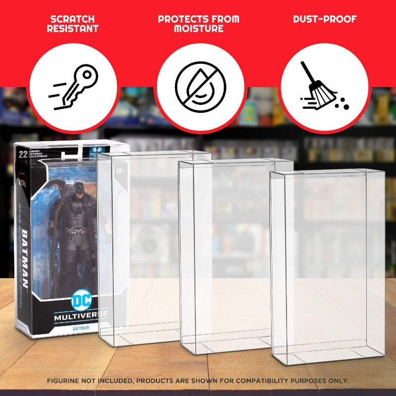 DC Multiverse McFarlane Regular (Batman Beyond - Boîte Noire) & Mirrorverse (Boîte) EVORETRO PET Protecteur 0.40MM - Lot de 10