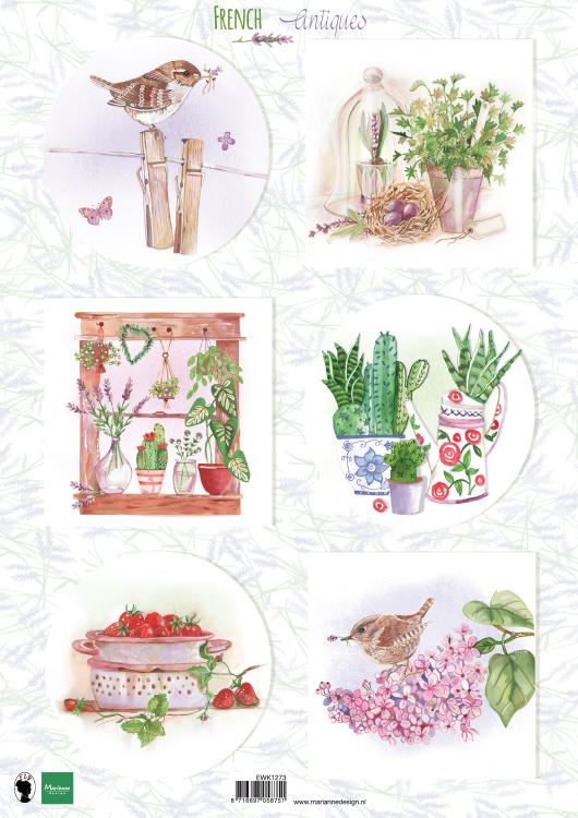 Feuille de découpe Antiquités Françaises Herbes A4