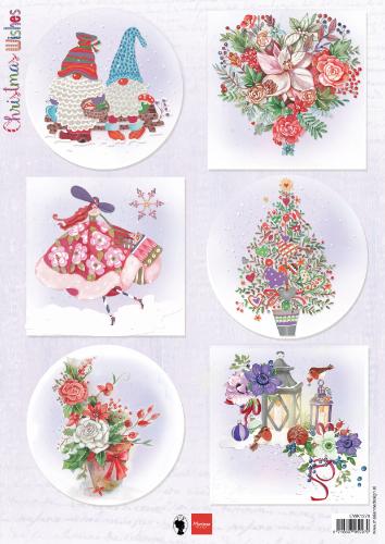 Vœux de Noël Gnomes Feuille à découper A4