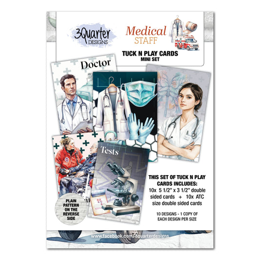 3 Quarter Designs Medical Staff Mini Tuck N Play Cards