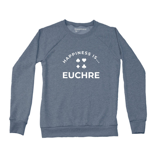Women's Euchre Crew Sweatshirt, Heather Navy