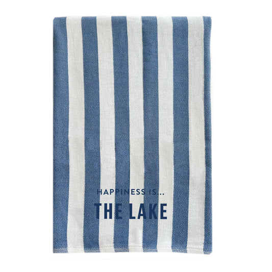 Everywhere Towel: Lake, Stripe Blue