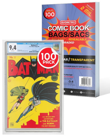 Comic Book Bags Resealable for Graded Comics - 2 MIL