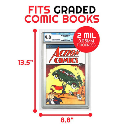 Comic Book Bags Resealable for Graded Comics - 2 MIL
