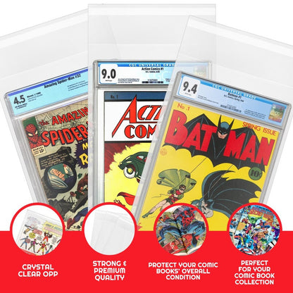 Comic Book Bags Resealable for Graded Comics - 2 MIL