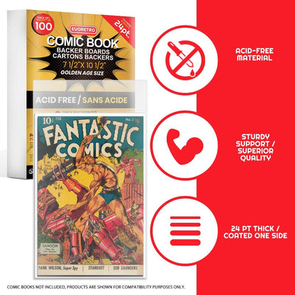 Golden Age Comic Book Backer Boards Size