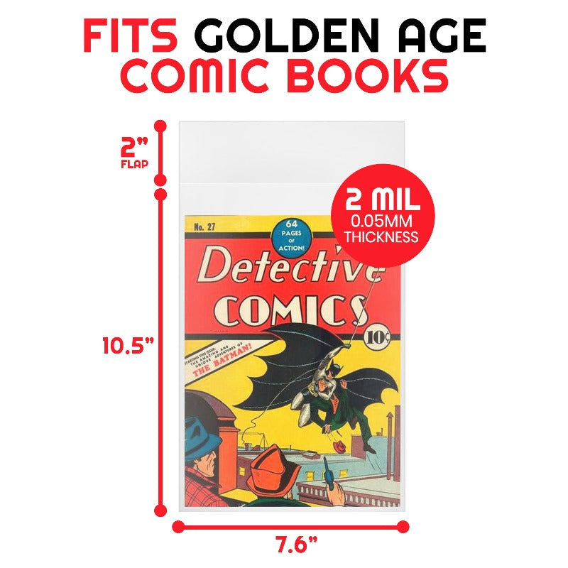 Golden Age Comic Book Bags 2 MIL