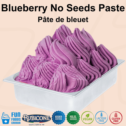 Blueberry Paste (No Seeds) - Gelato Pastes - 3 KG Bucket - Rubicone Canada - Ships Free Within Canada on Orders Above CAD $199