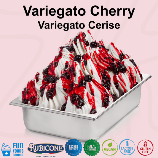Sour Cherry Sundae Dessert Topping - 3 KG Bucket - Cherry Variegate - Rubicone Canada - Ships Free Within Canada on Orders Above CAD $199