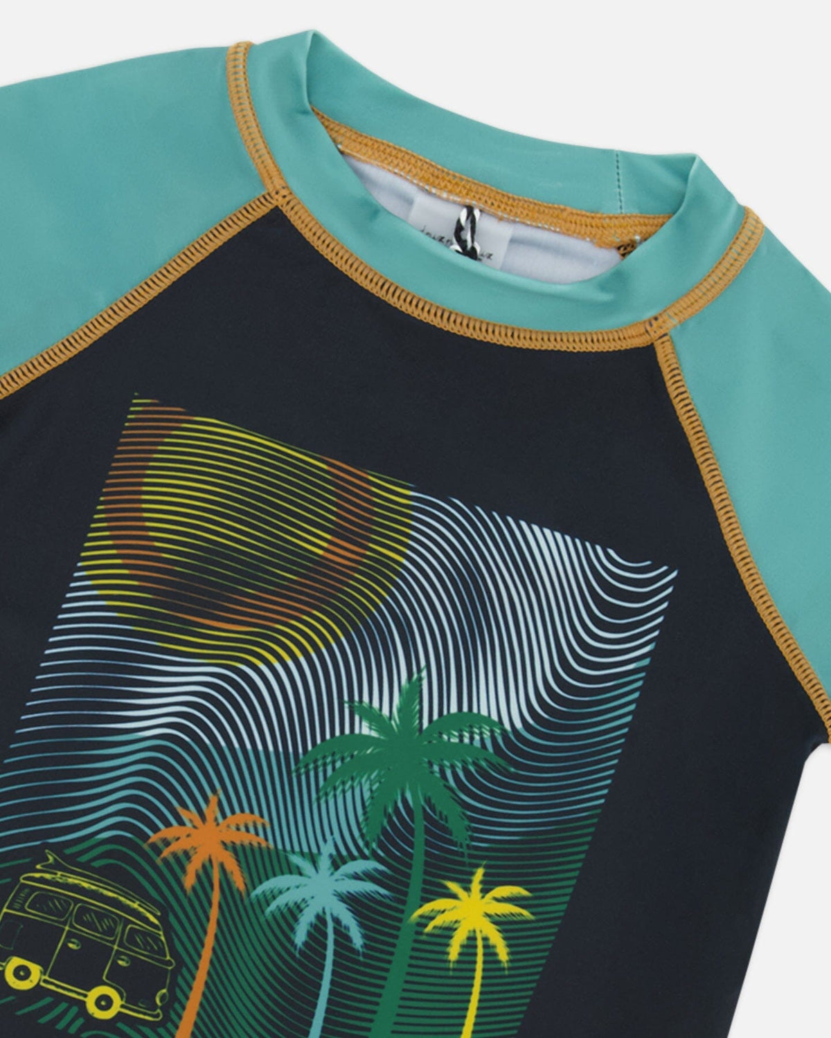 T-shirt Anti-UV Manches Courtes Imprimé Noir